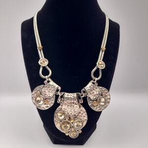 Vintage Y2K Silver Tone Statement Necklace